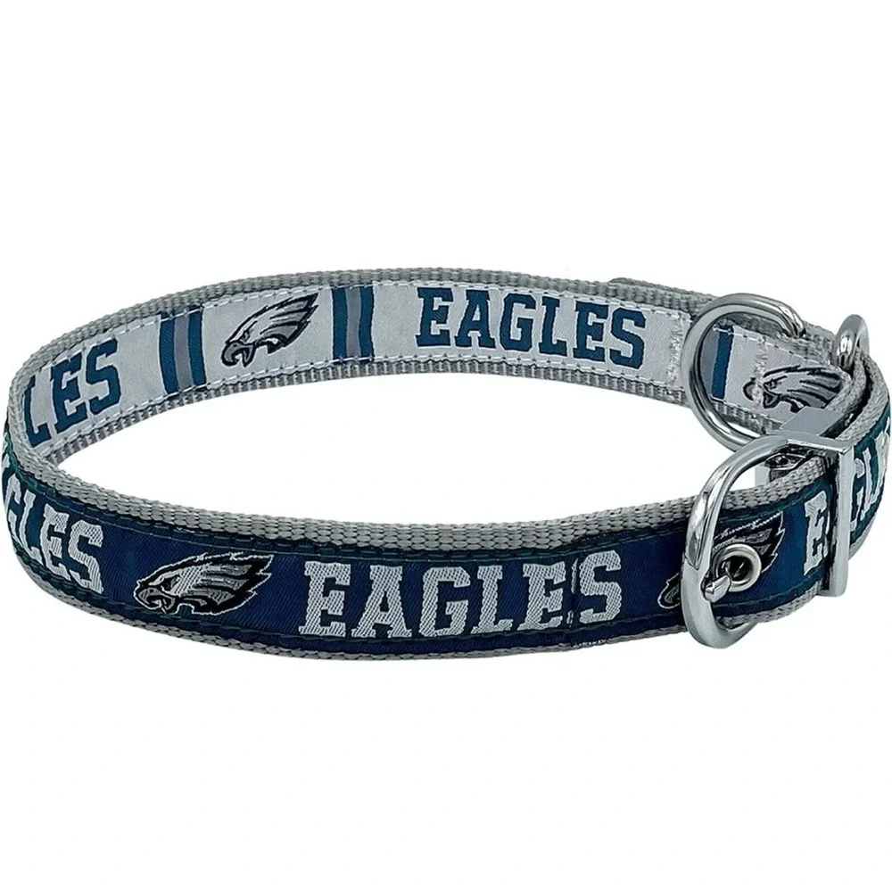 Philadelphia Eagles Reversible Dog Collar Sz Medium NFL Licensed Logo Pets First